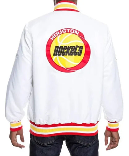 Houston Rockets White Varsity Jacket