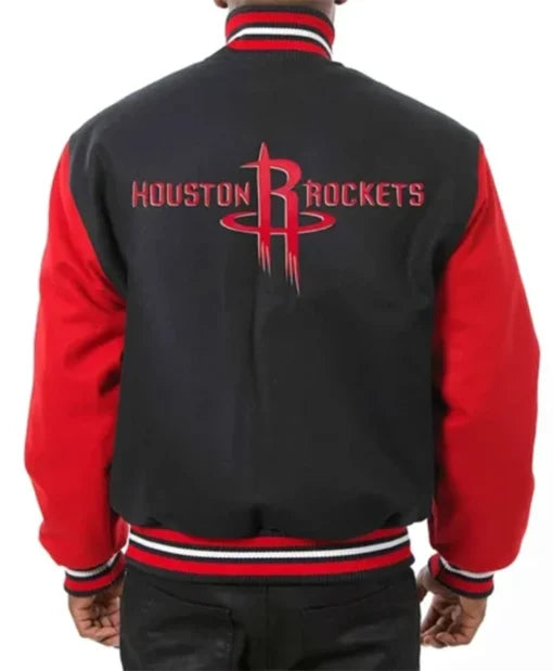Houston Rockets Black And Red Varsity Jacket