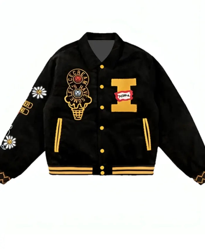 Ice Cream Team Black Varsity Jacket