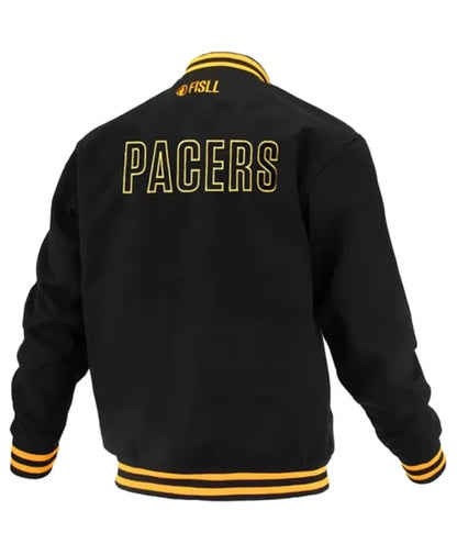Indiana Pacers Logoman Shadow Black Varsity Jacket
