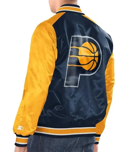 Indiana Pacers Renegade Blue And Yellow Varsity Jacket