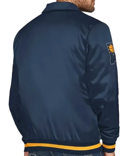 Indiana Pacers Stitch Applique Navy Blue Varsity Jacket
