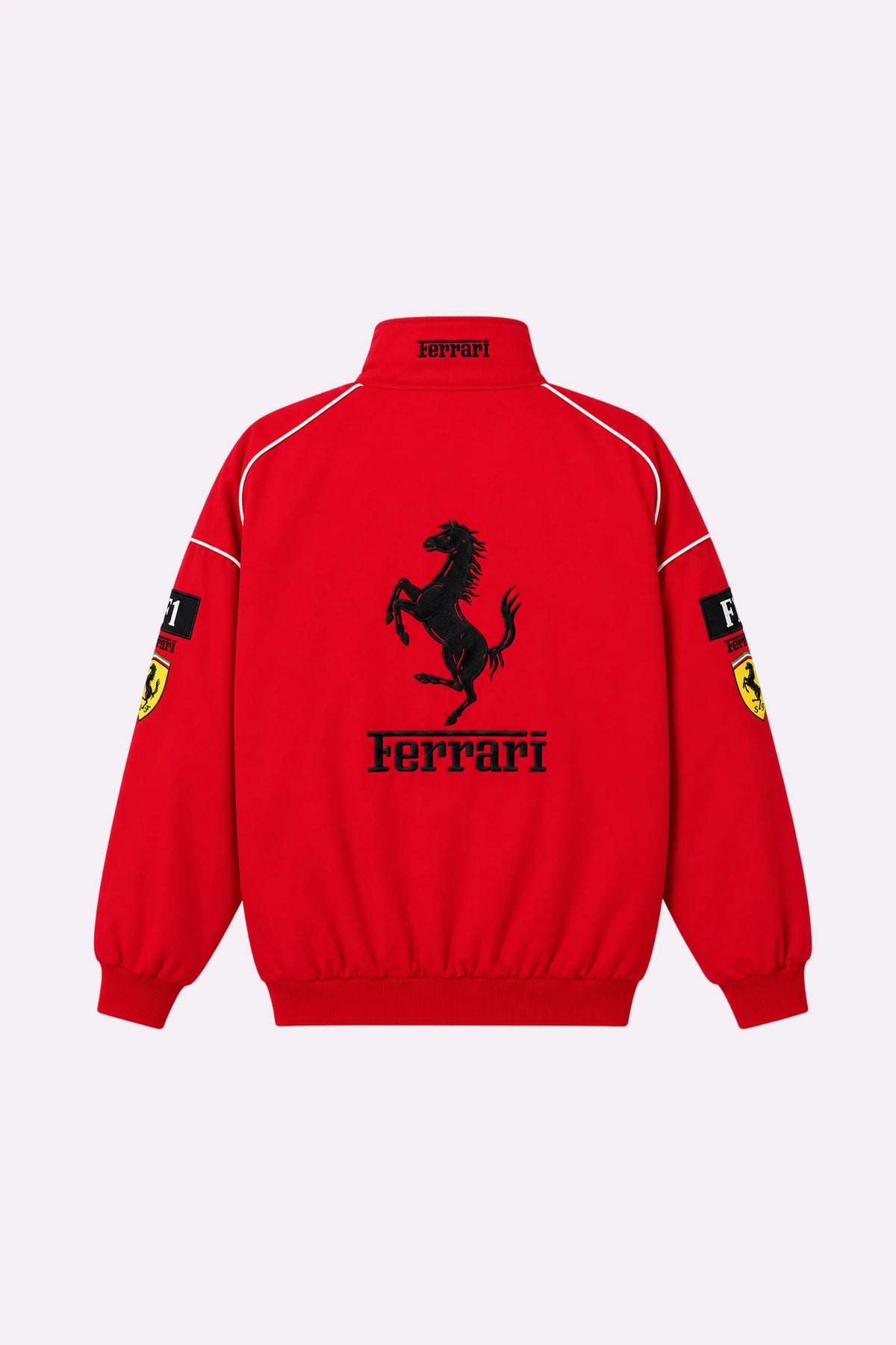 Red Ferrari Embroidered Patchwork Jacket
