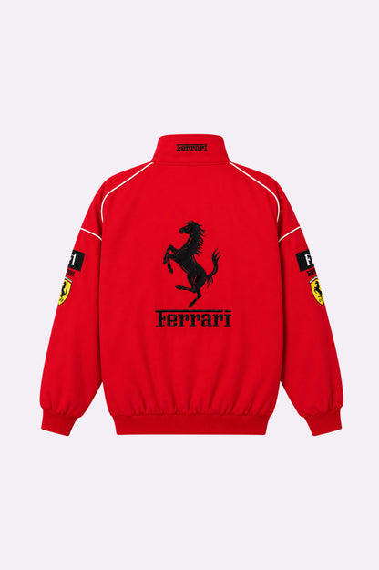 Red Ferrari Embroidered Patchwork Jacket