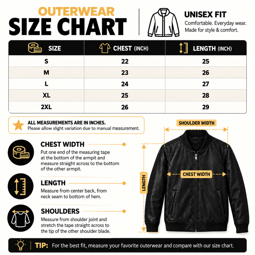 Jacket size chart
