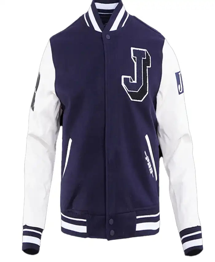 Jackson State University Navy and White Wool Varsity Jacket