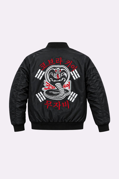 Cobra Black Bomber Jacket - back view
