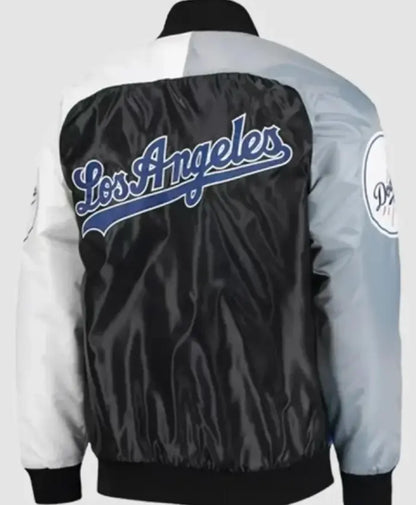 LA Dodgers Tri-Color Satin Varsity Jacket