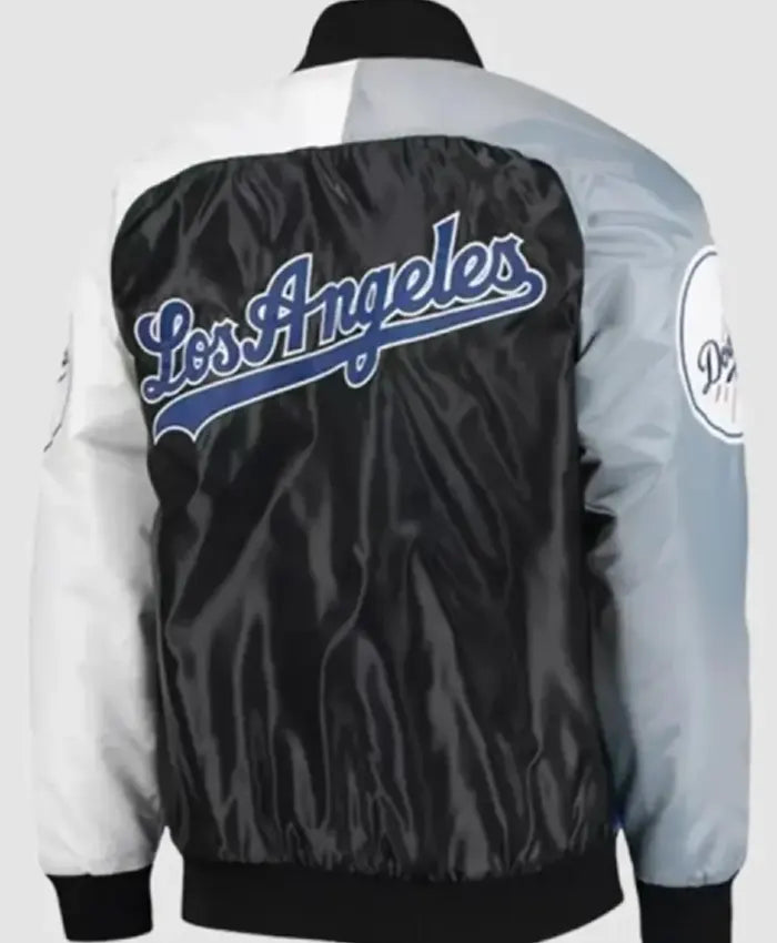 LA Dodgers Tri-Color Satin Varsity Jacket