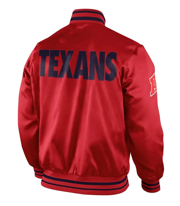 Lanni Houston Texans Red Satin Varsity Jacket