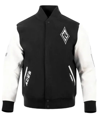 Las Vegas Aces Chenille Black And White Varsity Jacket