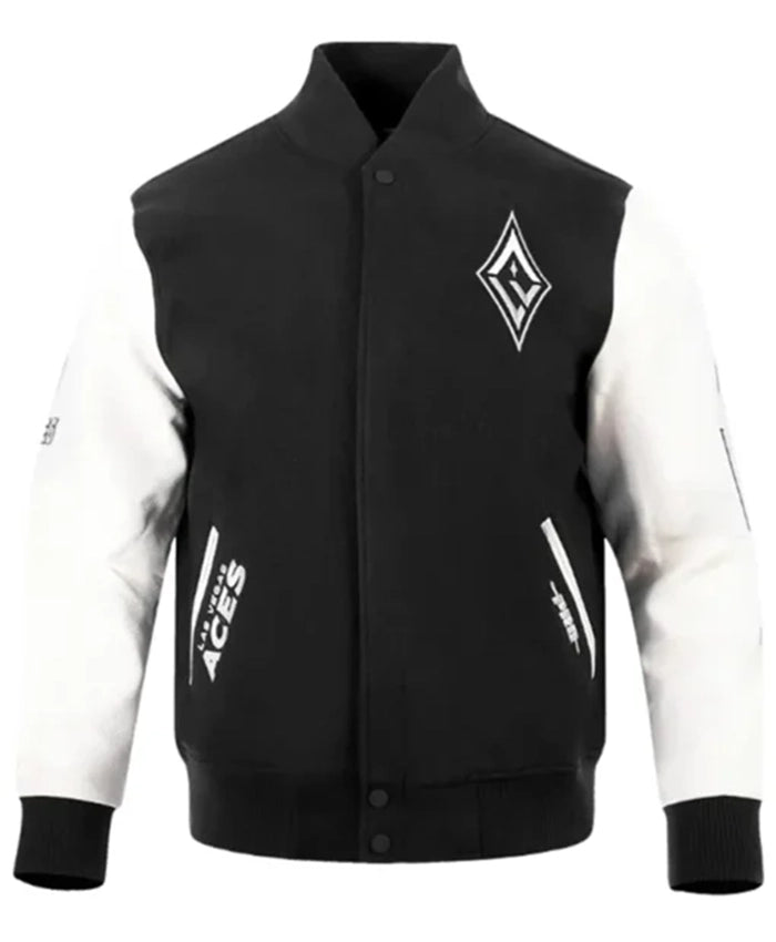 Las Vegas Aces Chenille Black And White Varsity Jacket