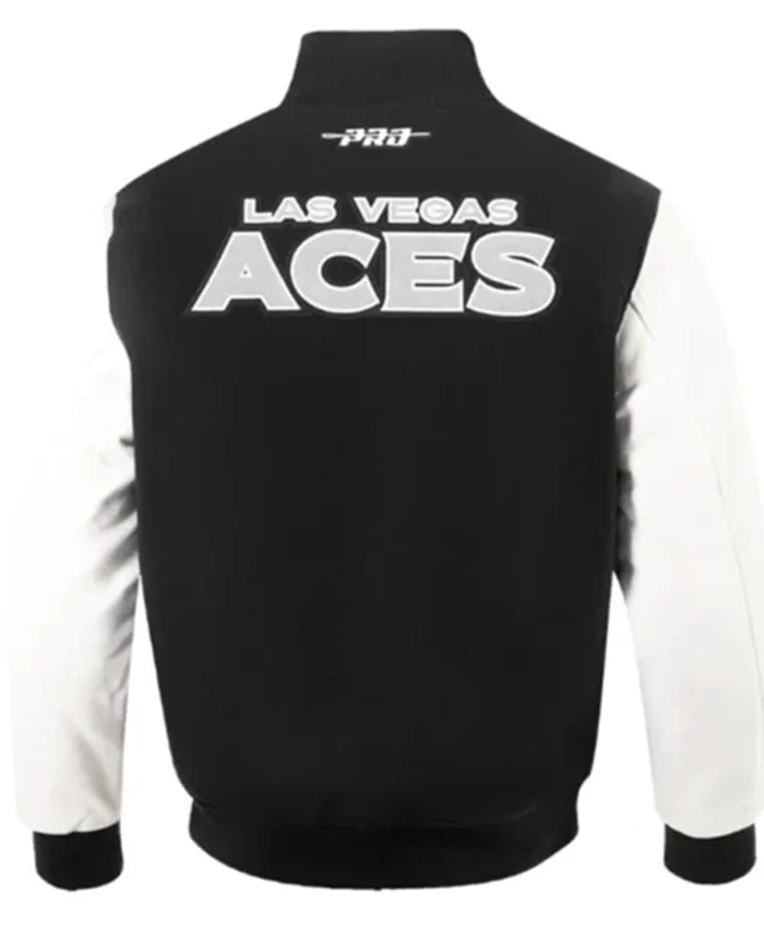Las Vegas Aces Chenille Black And White Varsity Jacket