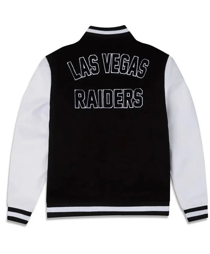 Las Vegas Raiders 3rd Down Black And White Varsity Jacket