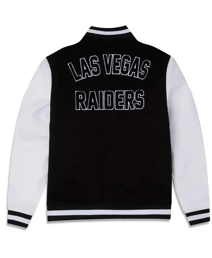 Las Vegas Raiders 3rd Down Black And White Varsity Jacket