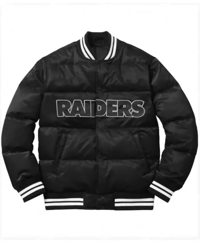 Las Vegas Raiders Black Bubble Varsity Jacket