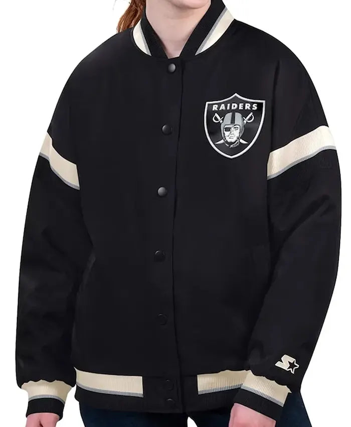 Las Vegas Raiders Black Tournament Varsity Jacket