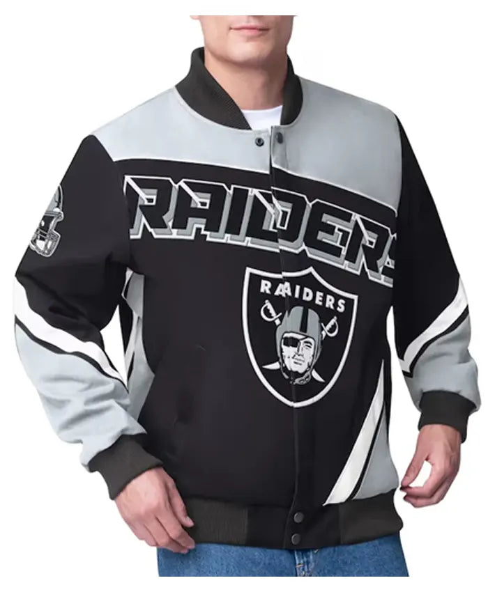 Las Vegas Raiders Maximum Racing Black Varsity Jacket