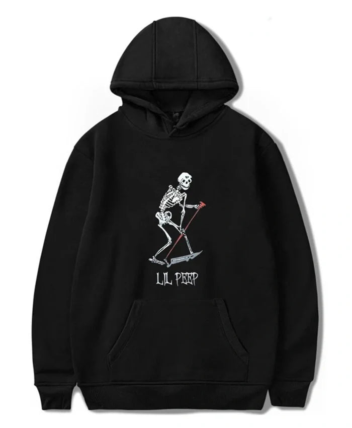 Lil Peep Black Skeleton Wool Hoodie Jacket