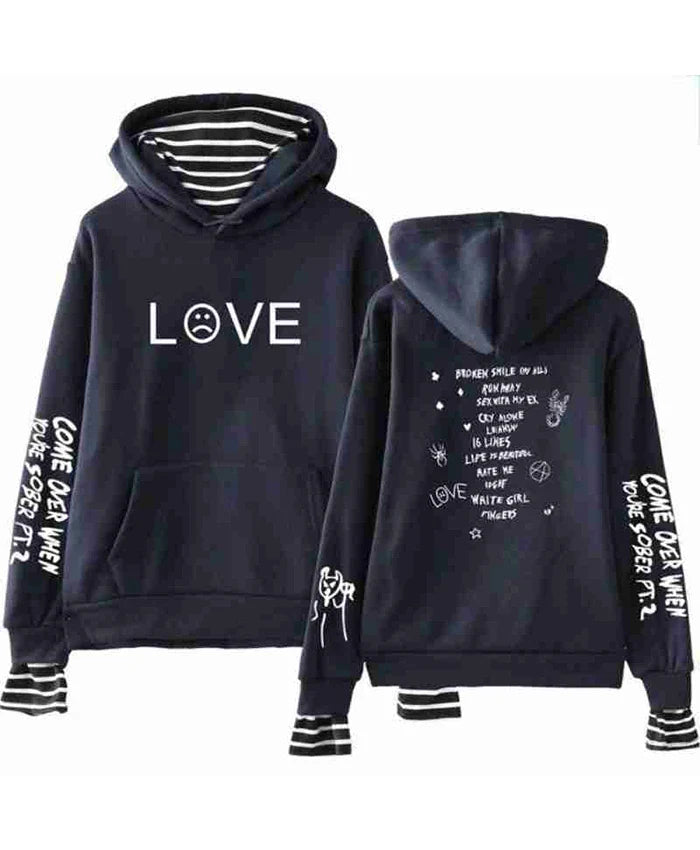 Lil Peep Come Over When You’re Sober Blue Bomber Hoodie