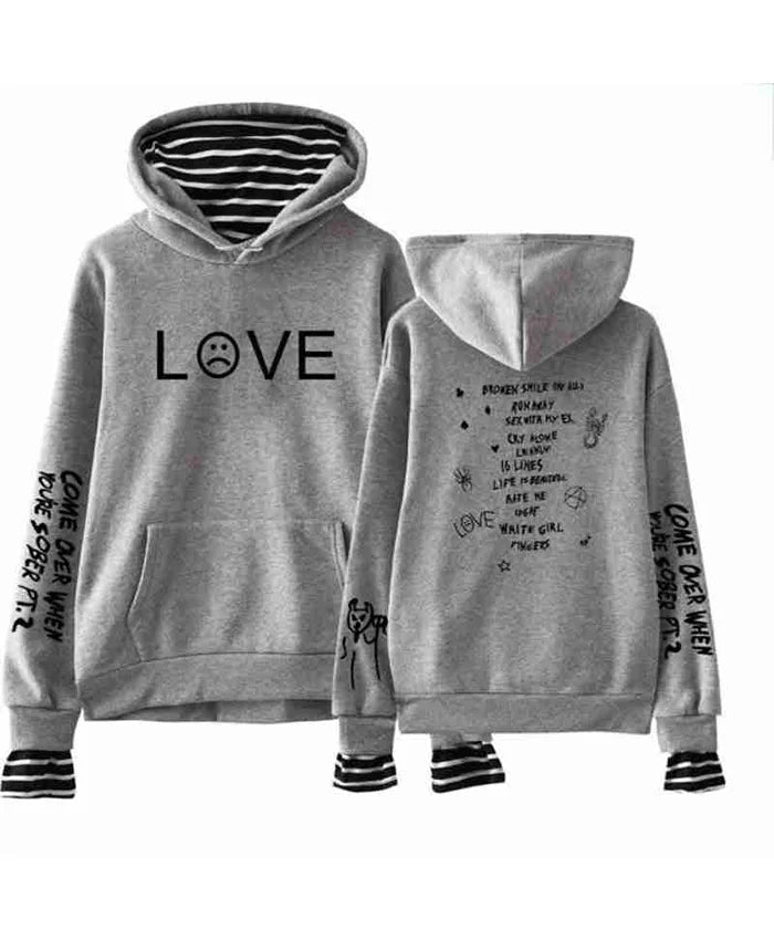 Lil Peep Come Over When You’re Sober  Gray Hoodie