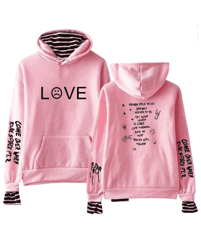 Lil Peep Come Over When You’re Sober Pink Hoodie