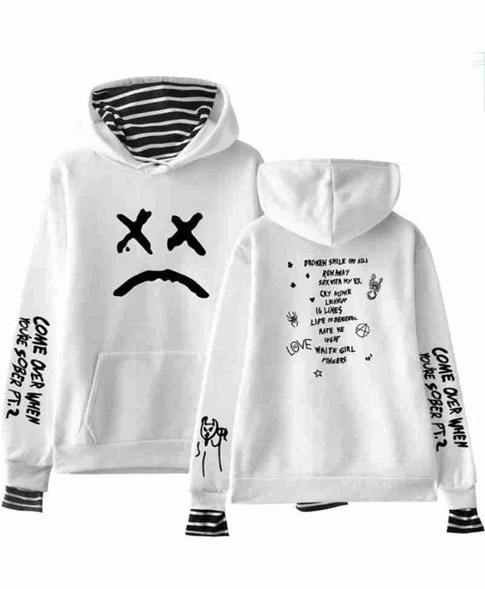 Lil Peep Come Over When You’re Sober White Hoodie