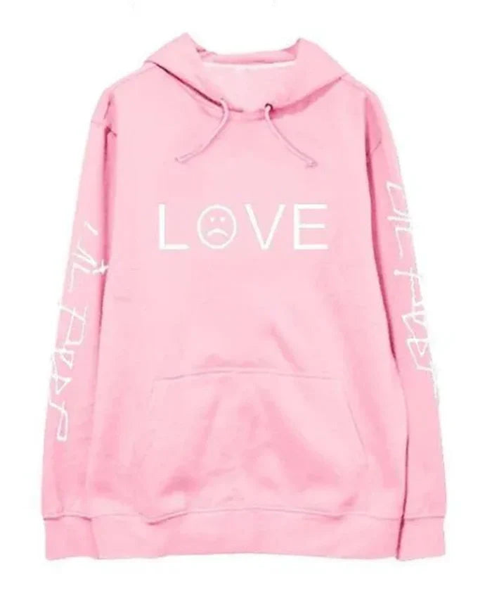 Lil Peep Love Bomber Pink Wool Hoodie