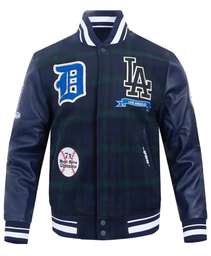 Los Angeles Dodgers Pro Prep Plaid Varsity Jacket