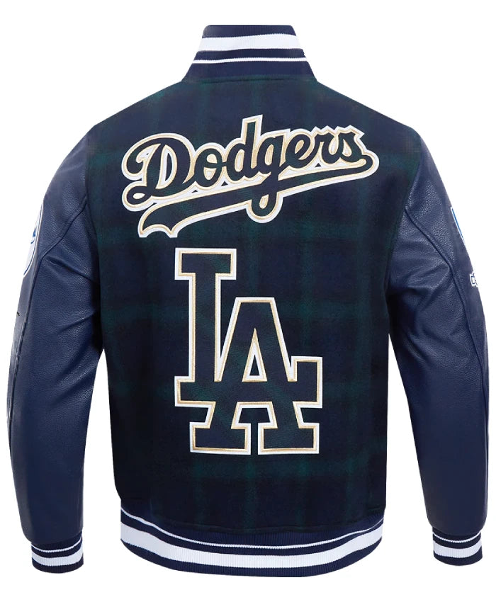 Los Angeles Dodgers Pro Prep Plaid Varsity Jacket