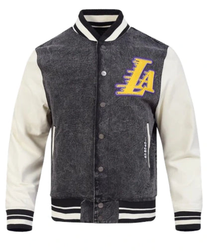 Los Angeles Lakers Denim Varsity Jacket