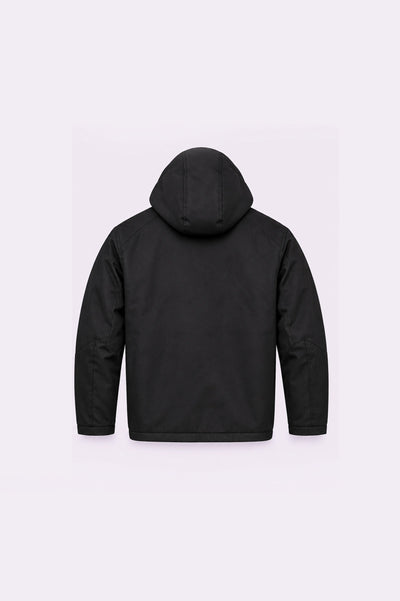 Black Hooded Trucker Jacket