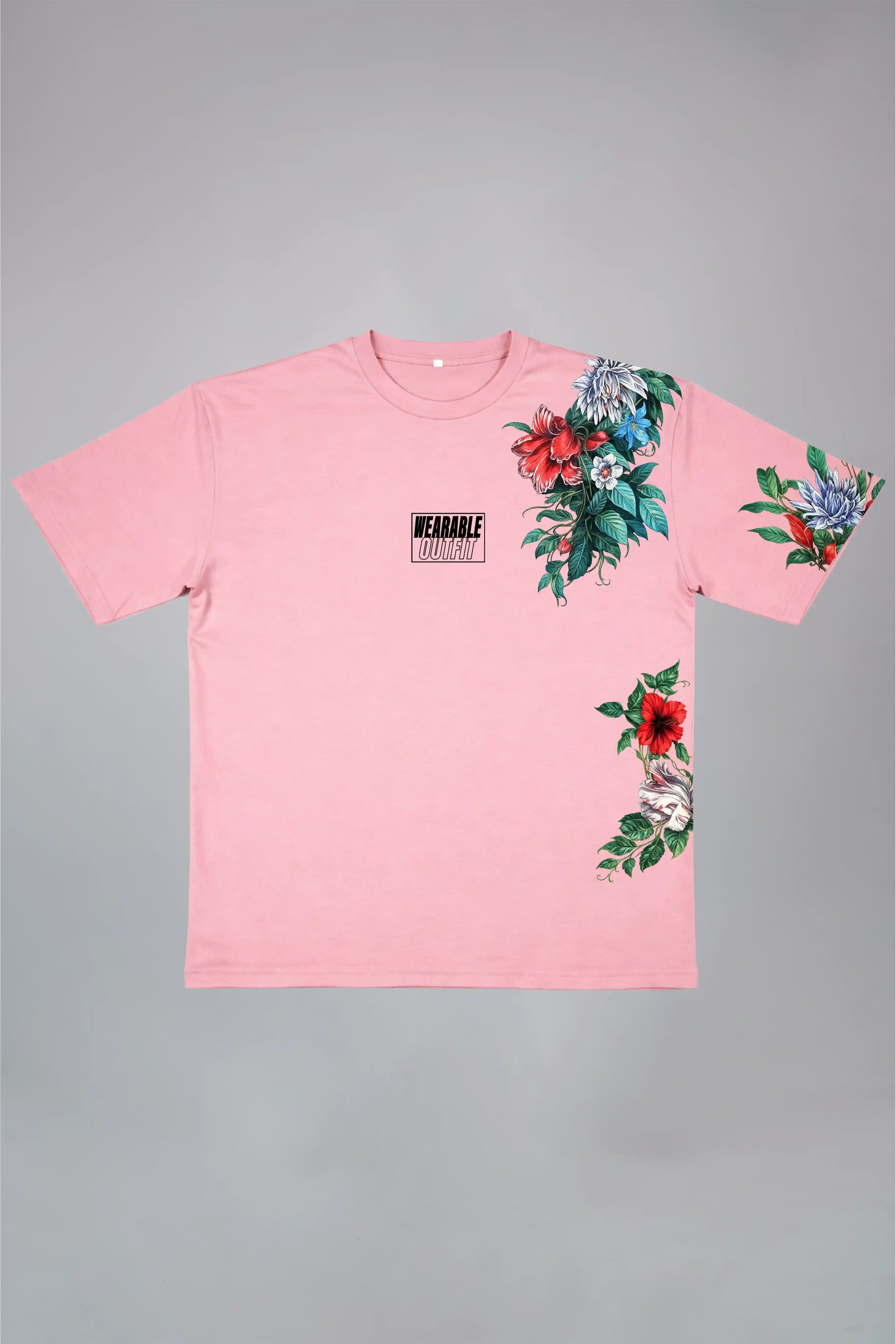 Midnight Floral Black Oversized T-Shirt