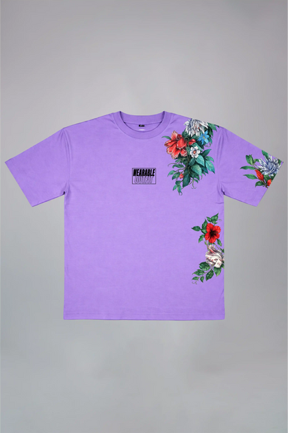 Midnight Floral Black Oversized T-Shirt