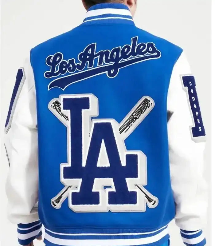 Mash Up LA Dodgers Blue And White Varsity Jacket