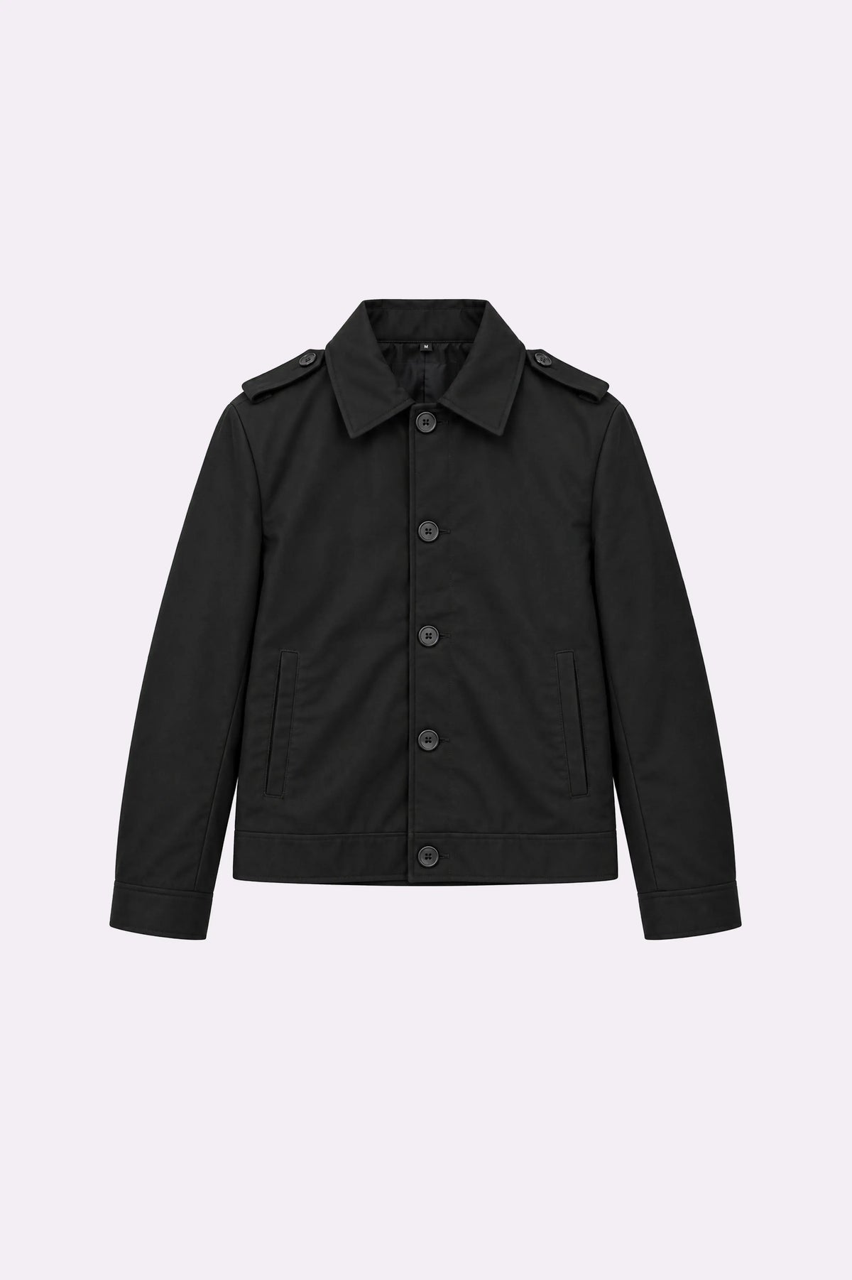 Black Button-Up Utility Jacket