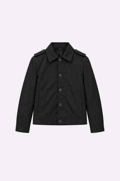 Black Button-Up Utility Jacket