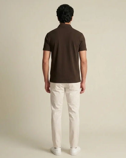 Men’s Brown Cotton Polo Shirt