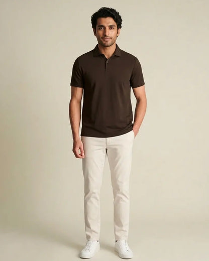 Men’s Brown Cotton Polo Shirt