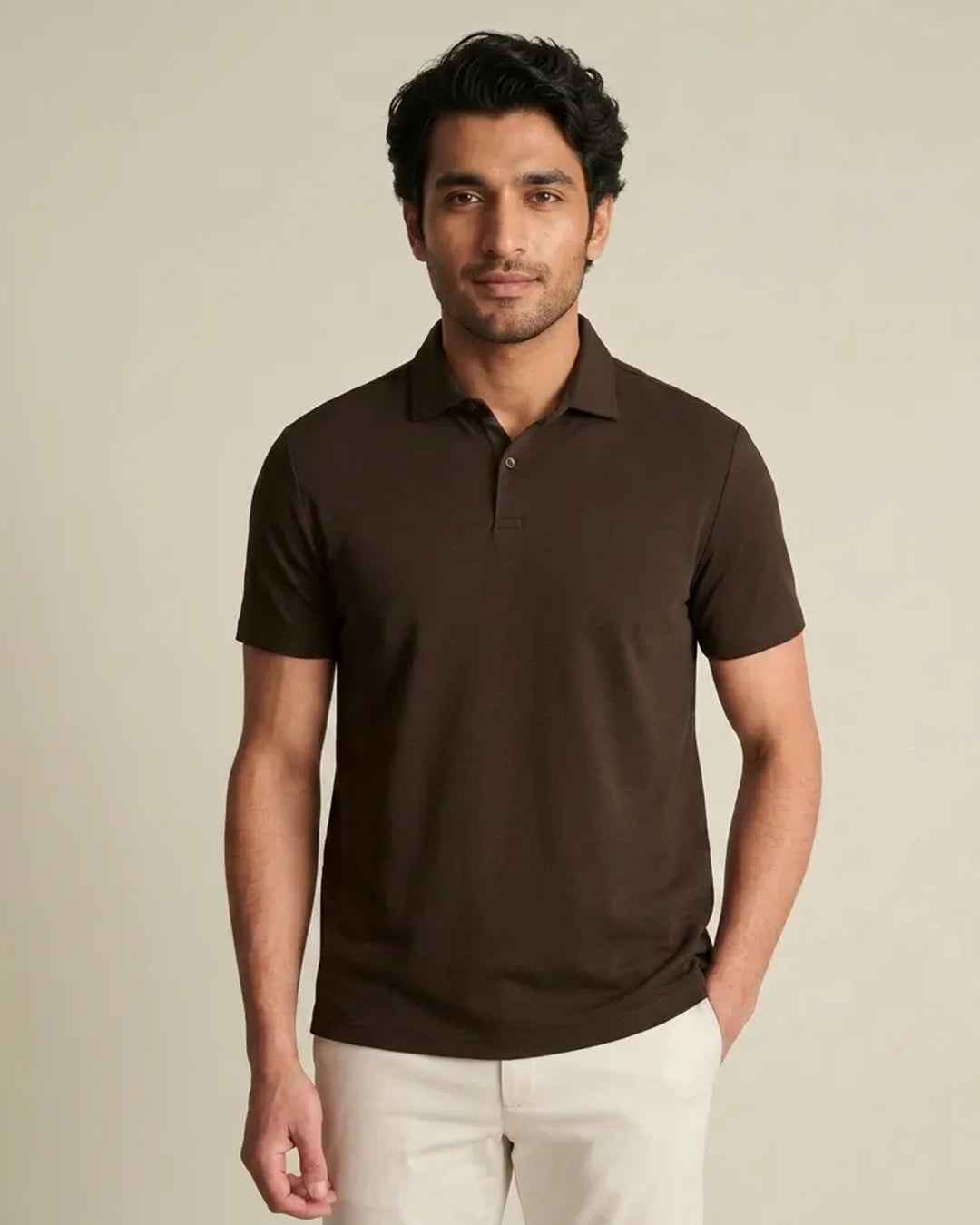 Men’s Brown Cotton Polo Shirt