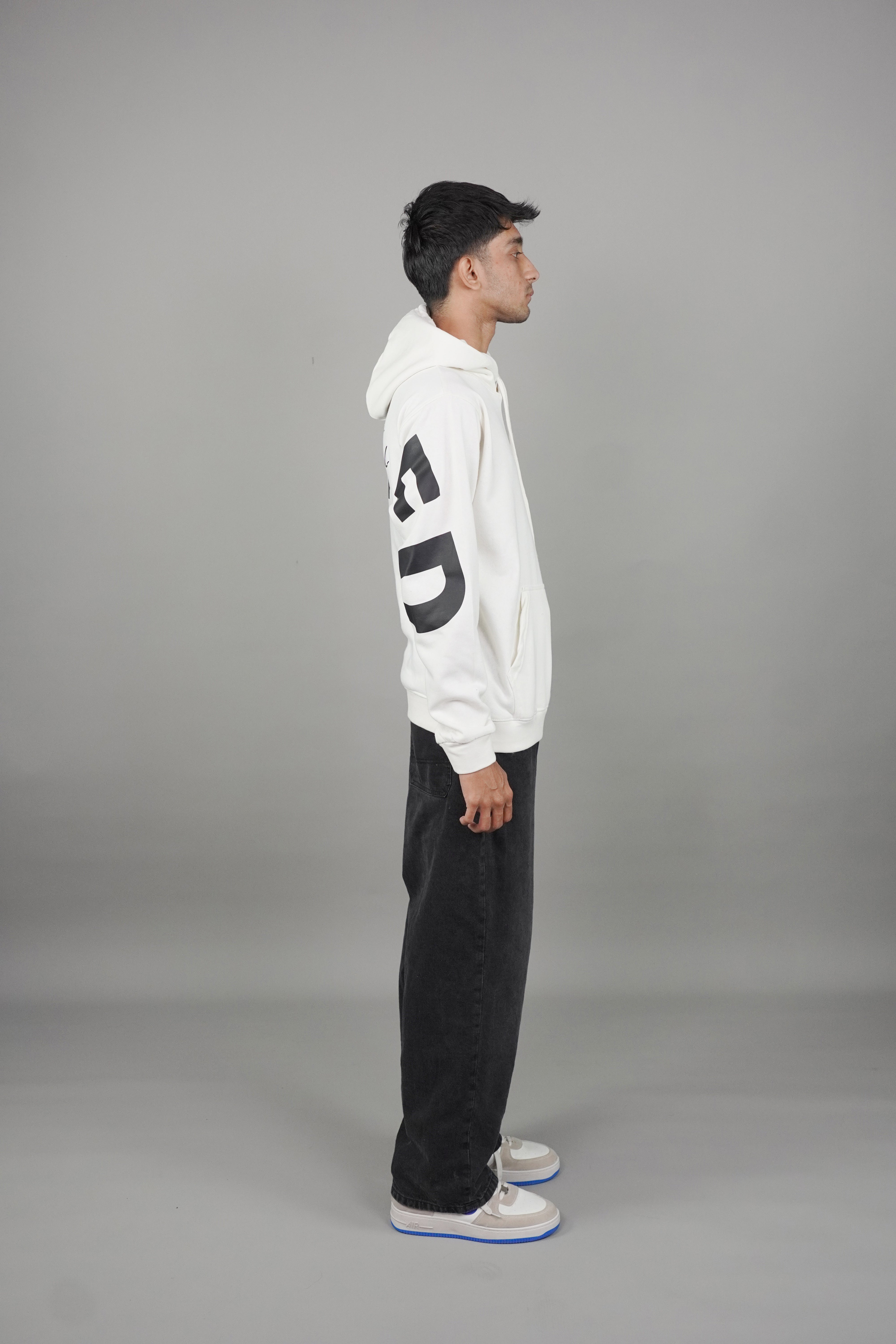 Men's Foxed White Hoodie