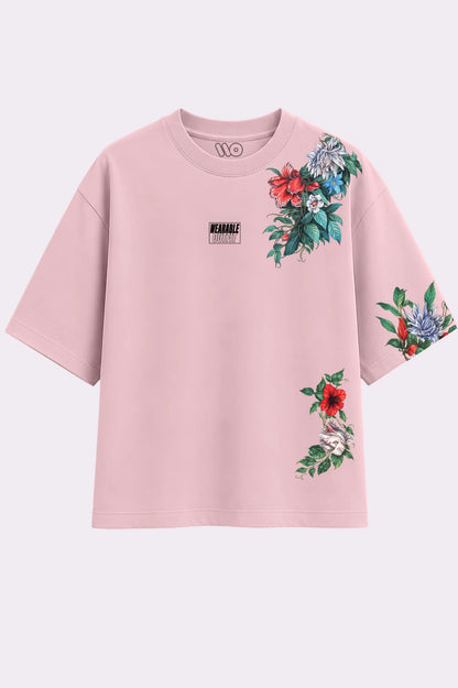 Midnight Floral Pink Oversized T-Shirt