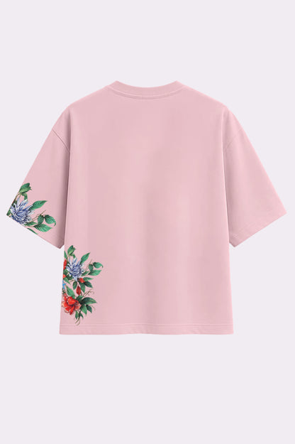 Midnight Floral Pink Oversized T-Shirt