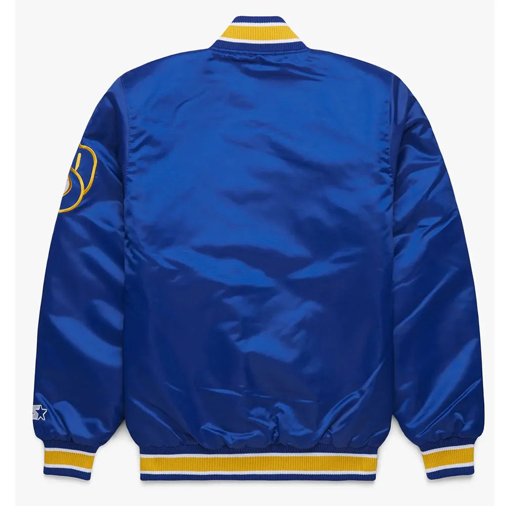 Milwaukee Brewers Royal Blue And Yellow Varsity Jacket