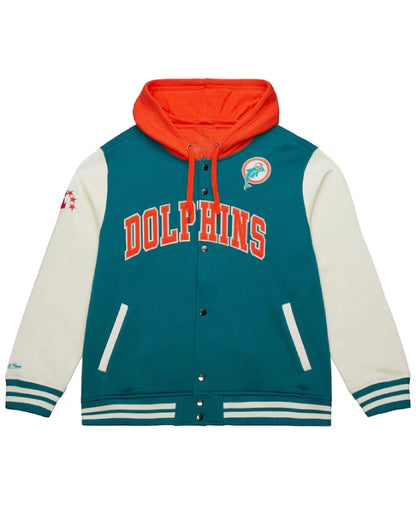 Mitchell and Ness Miami Dolphins Courtside Varsity Jacket