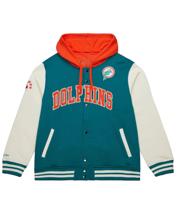 Mitchell and Ness Miami Dolphins Courtside Varsity Jacket