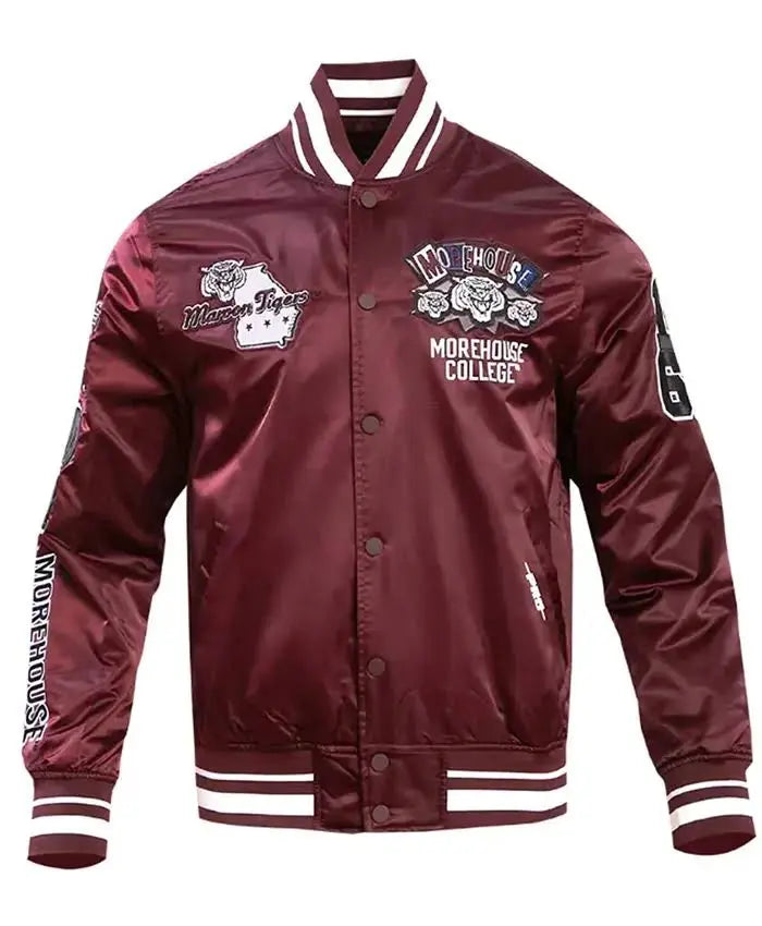 Morehouse College Homecoming Rib Satin Varsity Jacket