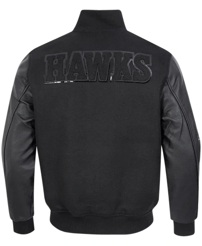 NBA  Hawks Black Varsity Jacket