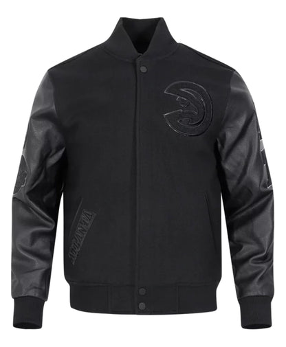 NBA  Hawks Black Varsity Jacket