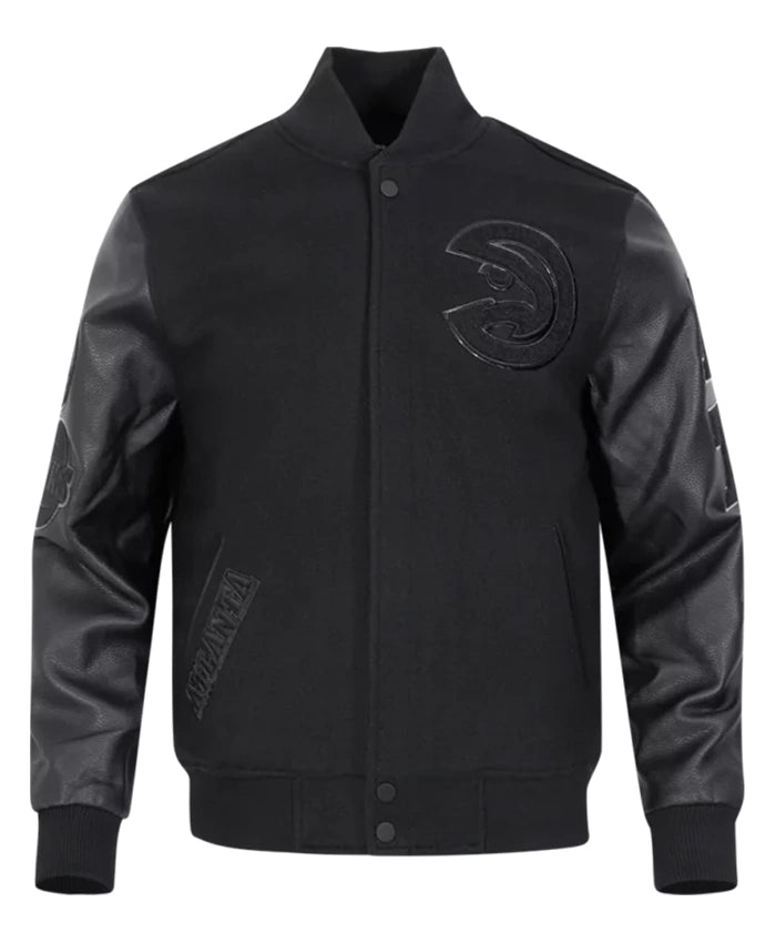 NBA  Hawks Black Varsity Jacket